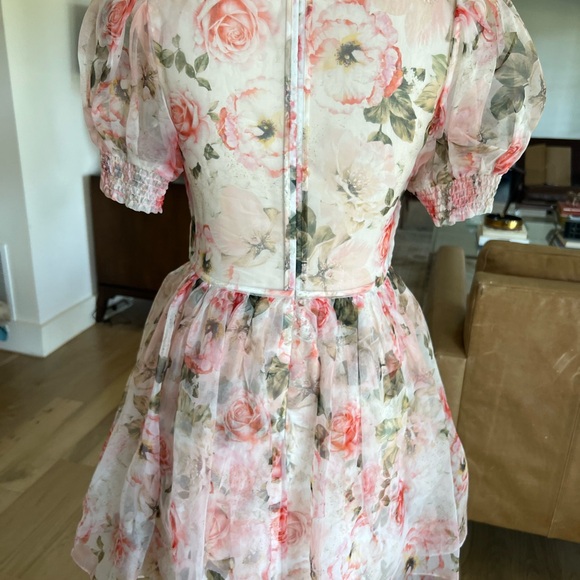 Alice + Olivia Pink and Green Floral Dress - Picture 3 of 4